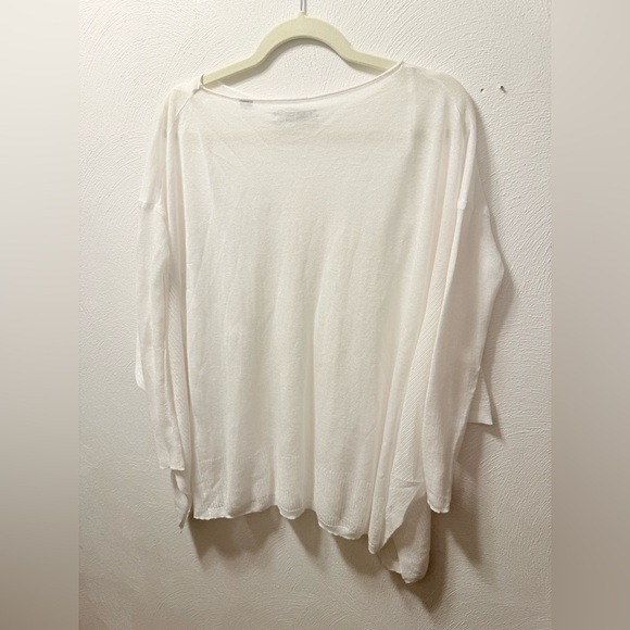 All Saints White Sheer Whimsical Long Sleeve Tunic Top Oversized Layering XS - Picture 3 of 6
